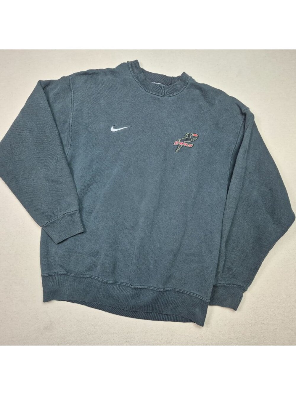 Nike Dallas Burn MLS Official Merch Baggy Black Sweater FC Dallas Sz L 90's VTG
